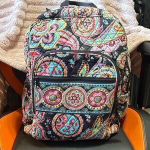Vera Bradley Black and Multicolor Patterned Backpack